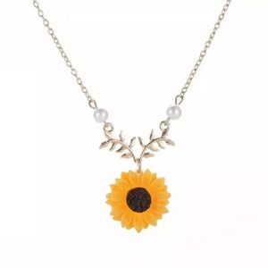 Sunflower Pendant Alloy Necklace For Women